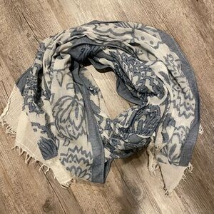 Universal Thread Blue and Cream Floral Scarf